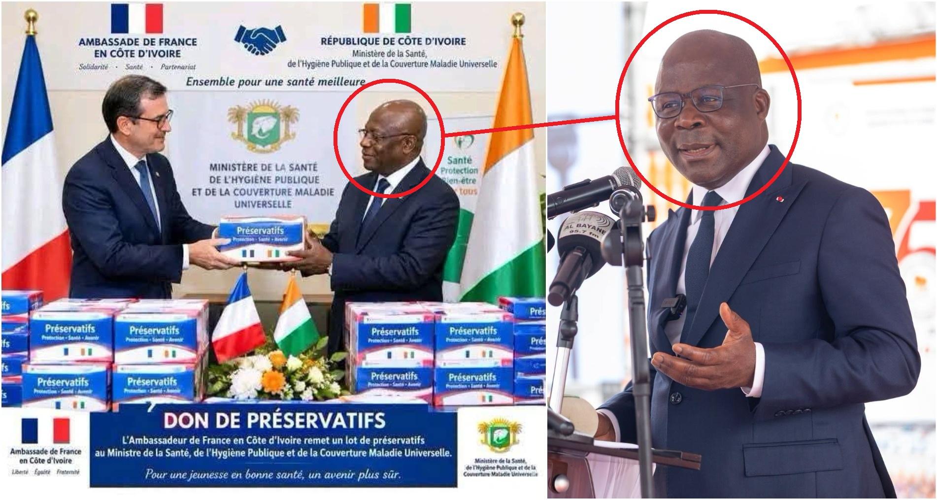 A gauche le faux visage du prétendu ministre de la santé et à droite une vraie photo de Pierre Dimba