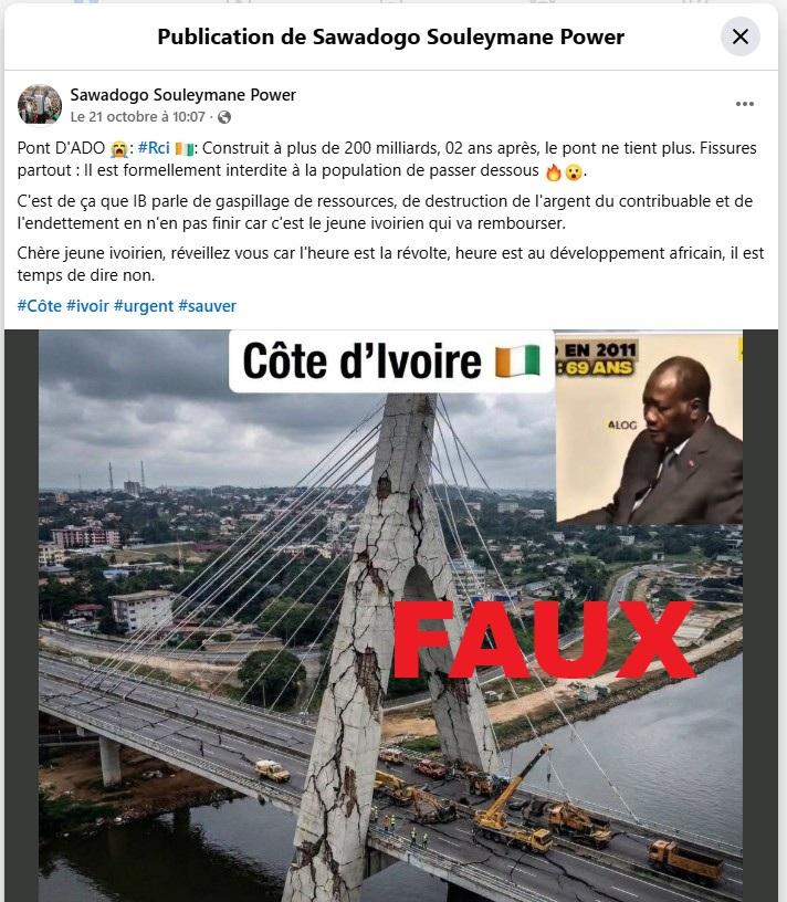 Capture d’écran Facebook effectuée le 26 octobre 2026