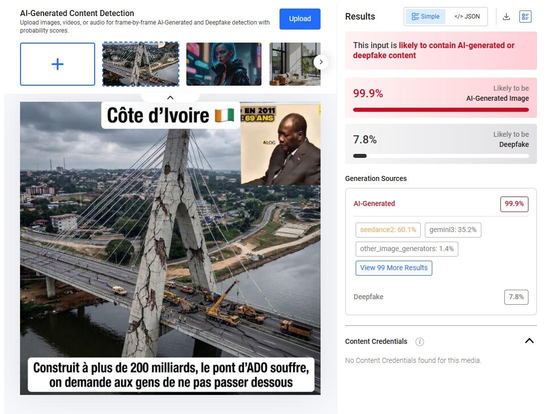 Capture d’écran Hive Moderation effectuée le 26 octobre 2026